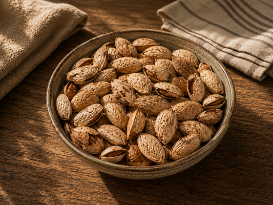 Tasse de salaab, lait chaud doré au safran et à la cardamome, parsemé de pistaches